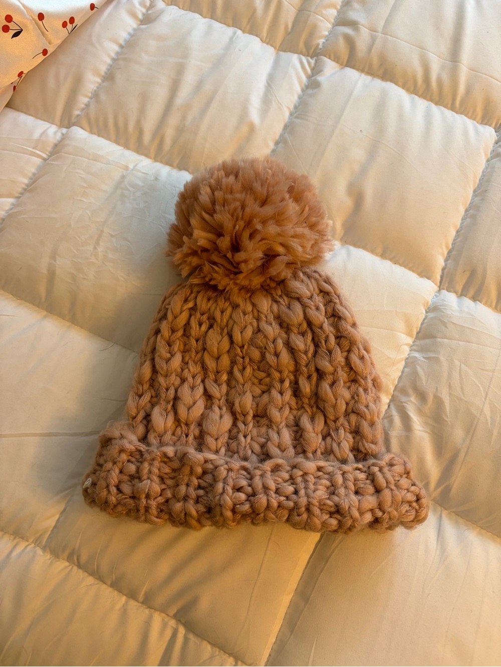 Target Chunky Knit Pom Beanie - Camel